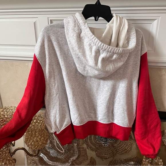 Free People Gray and Red double zip up Hoodie🌺 - Picture 8 of 10